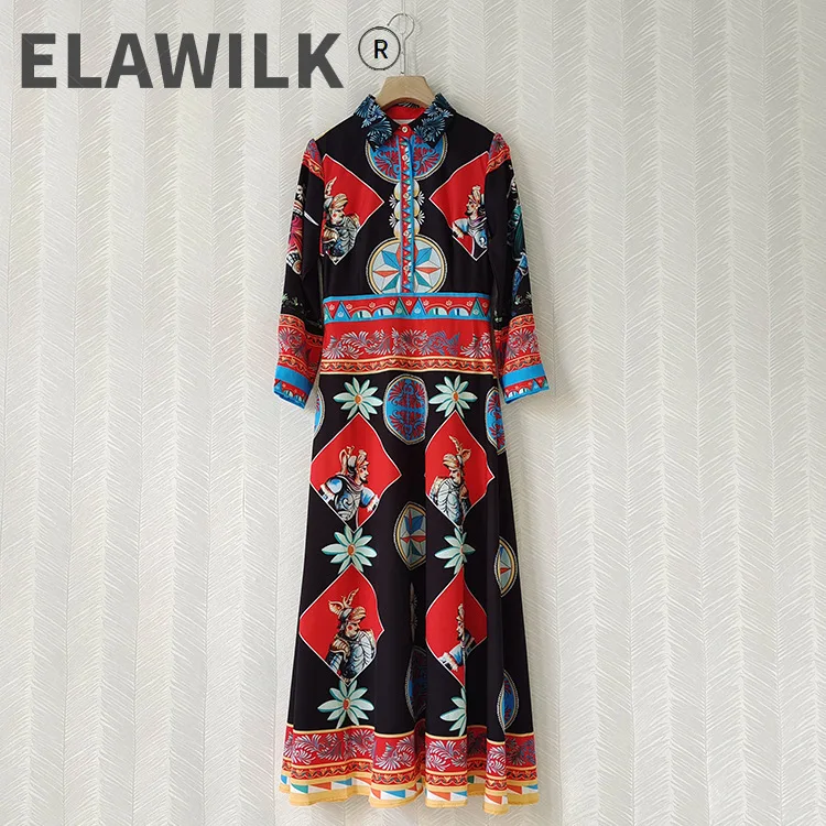 Autumn Women's retro print dress Runways High quality long sleeves vintage dress C952
Autumn Women's retro print dress Runways High quality long sleeves vintage dress C952