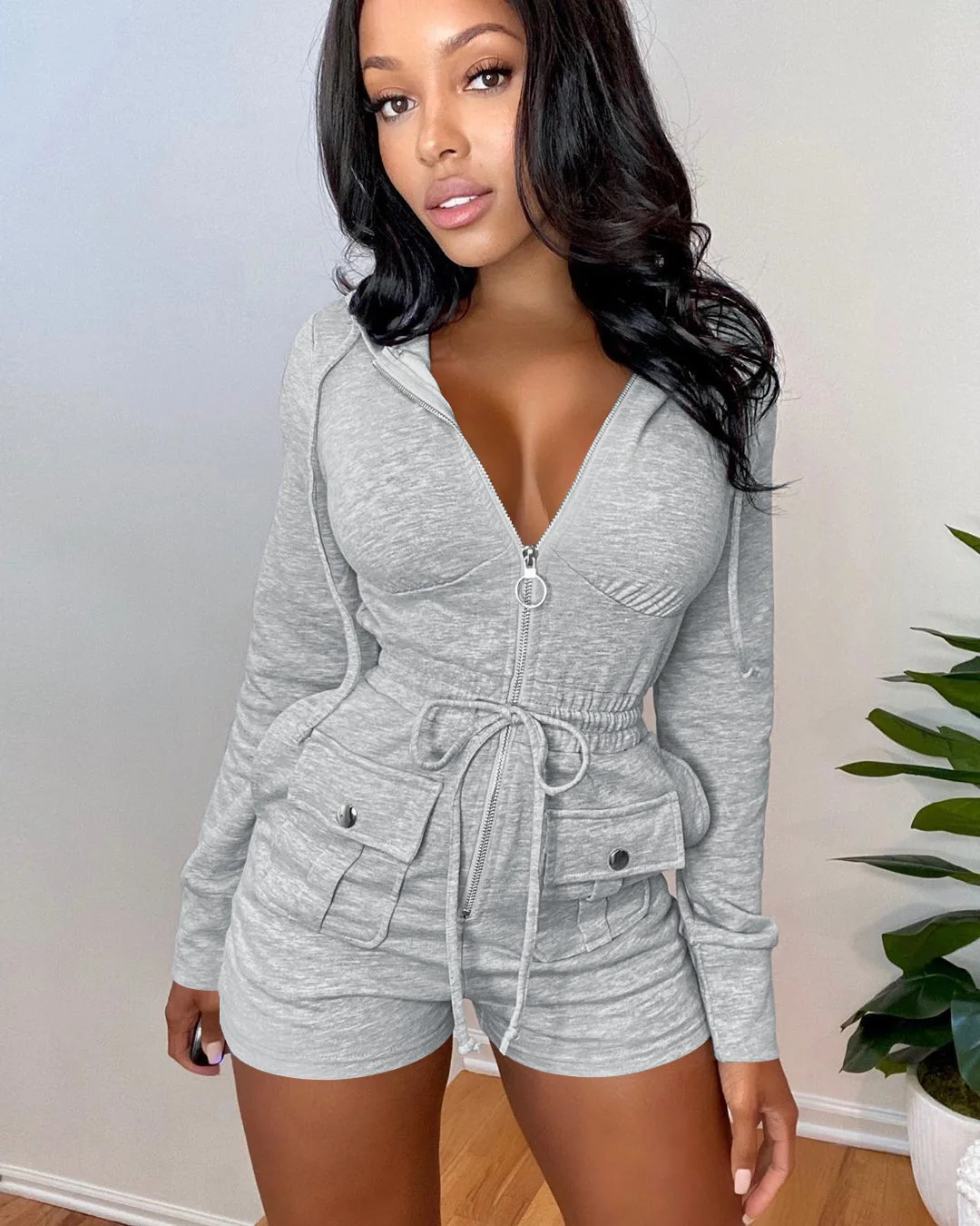 Fashion Casual Solid Zipper Hooded Playsuit Bodysuit Rompers Body Femme Moda Feminina Ropa Mujer
Fashion Casual Solid Zipper Hooded Playsuit Bodysuit Rompers Body Femme Moda Feminina Ropa Mujer