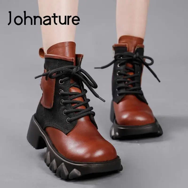 Johnature Ankle Shoes Women Boots Mixed Colors Genuine Leather Lace-up Round Toe 2022 New Winter Leisure Handmade Platform Boots
Johnature Ankle Shoes Women Boots Mixed Colors Genuine Leather Lace-up Round Toe 2022 New Winter Leisure Handmade Platform Boots