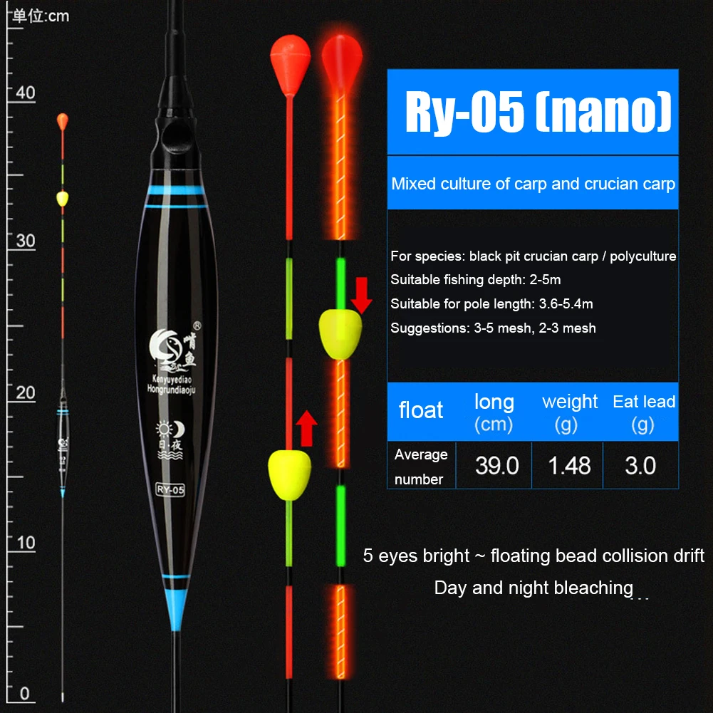 Floating Ball Slidding Floater Composite Nano Bobber Special For Nearsighted Fishing Lovers Electric Floats Night Light Luminous 
Floating Ball Slidding Floater Composite Nano Bobber Special For Nearsighted Fishing Lovers Electric Floats Night Light Luminous