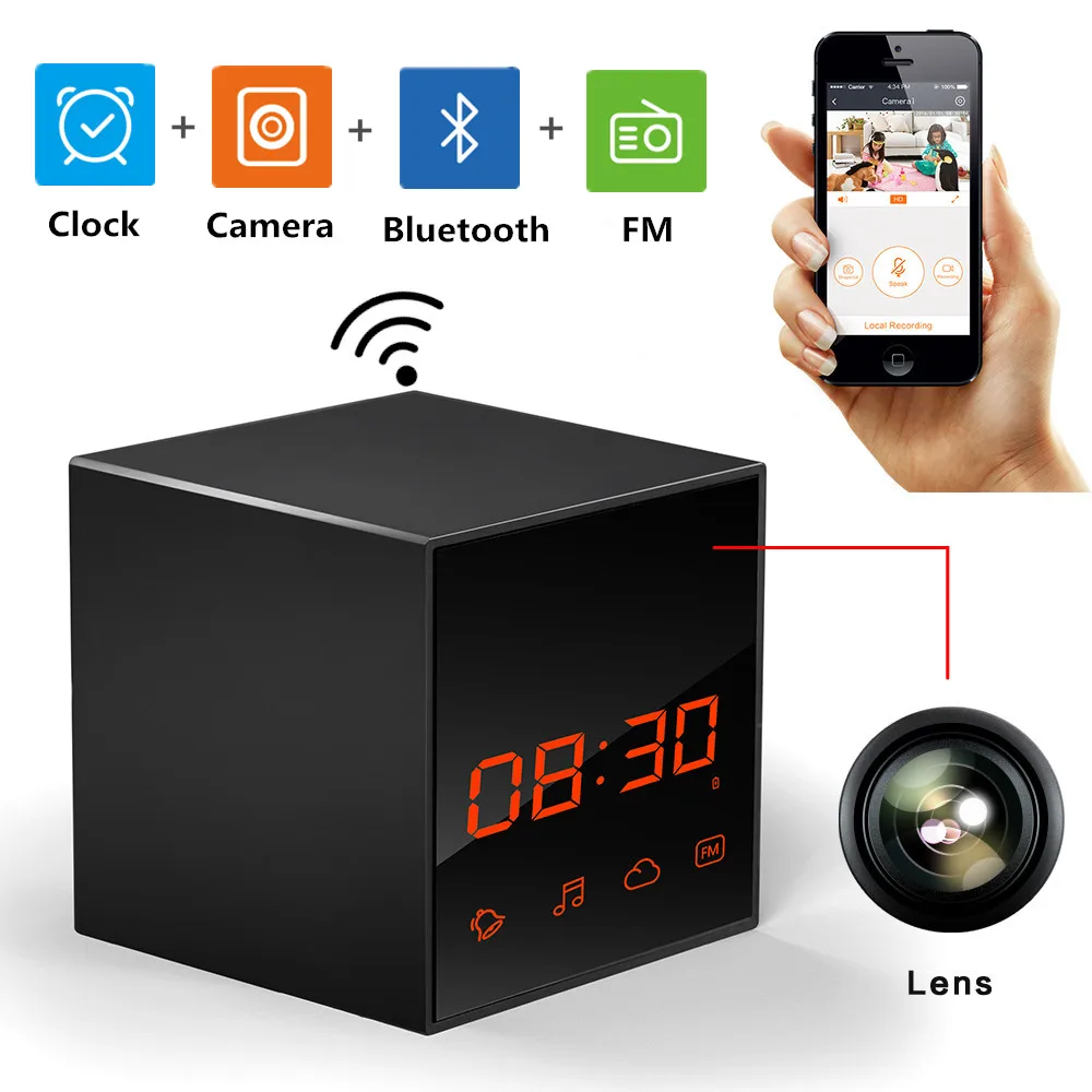 Invisible Lens Wifi Mini Camera Video Surveillance Camera Table Clock Camcorder 1080P Full HD Security Cam Support FM Radio
Invisible Lens Wifi Mini Camera Video Surveillance Camera Table Clock Camcorder 1080P Full HD Security Cam Support FM Radio