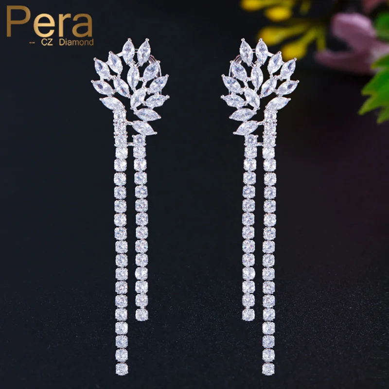 Pera Fashion Shiny Crystal Silver Color Elegant Long Round CZ Tassel Drop Dangle Earrings for Bridal Wedding Party Jewelry E617
Pera Fashion Shiny Crystal Silver Color Elegant Long Round CZ Tassel Drop Dangle Earrings for Bridal Wedding Party Jewelry E617