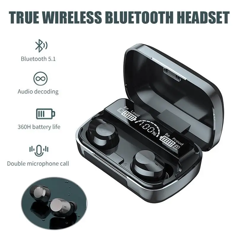 Bluetooth 5.1 Wireless Earphones Waterproof HIFI Stereo LED Display Charging Case Noise Reduction Wireless Earbuds for Sports
Bluetooth 5.1 Wireless Earphones Waterproof HIFI Stereo LED Display Charging Case Noise Reduction Wireless Earbuds for Sports