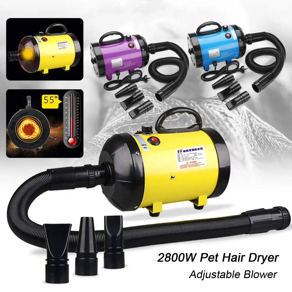 Dog Grooming Dryer Pet Hair Dryer Pet Dog Cat Grooming Blower Warm Wind 2800W Adjustable
Dog Grooming Dryer Pet Hair Dryer Pet Dog Cat Grooming Blower Warm Wind 2800W Adjustable