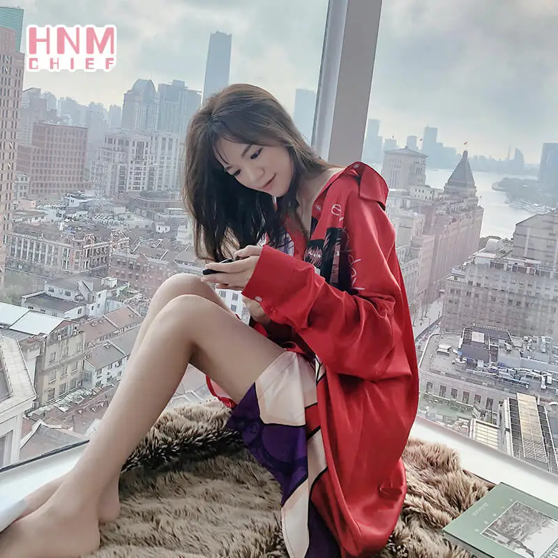 HNMCHIEF Spring Summer Women Pajamas Coat Long Sleeve Floral Printed Sleepwear Lipstick Nightgown Female Leisure Nightwear
HNMCHIEF Spring Summer Women Pajamas Coat Long Sleeve Floral Printed Sleepwear Lipstick Nightgown Female Leisure Nightwear