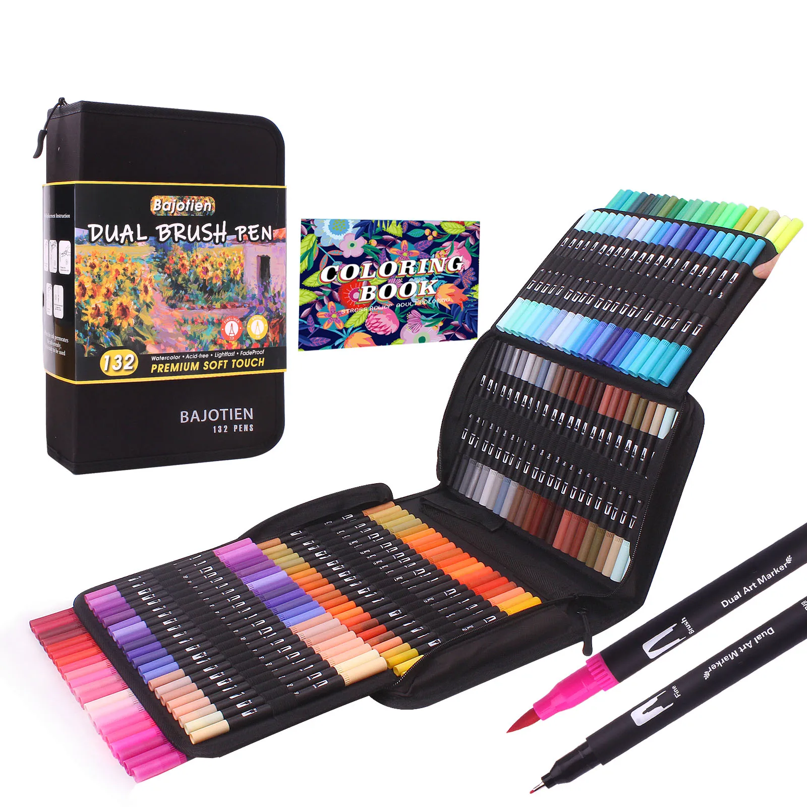 Felt Tip Pens, Watercolour Brush Pen Set, Fineliners Art Markers, Water Based for Calligraphy Drawing Sketching Coloring Book 
Felt Tip Pens, Watercolour Brush Pen Set, Fineliners Art Markers, Water Based for Calligraphy Drawing Sketching Coloring Book