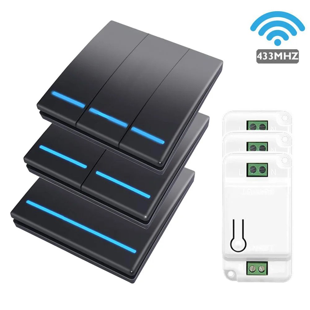 1/2/3 Gang Smart Kit Home Button Ceiling Lamp Wall Switches Remote Control 433Mhz AC85-240V Wireless Light Switch And Receiver
1/2/3 Gang Smart Kit Home Button Ceiling Lamp Wall Switches Remote Control 433Mhz AC85-240V Wireless Light Switch And Receiver