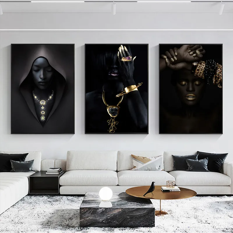 Black Women with Jewelry Art Canvas Painting Cuadros Female Portrait Wall Art Poster Print Decorative Pictures Living Room Decor
Black Women with Jewelry Art Canvas Painting Cuadros Female Portrait Wall Art Poster Print Decorative Pictures Living Room Decor