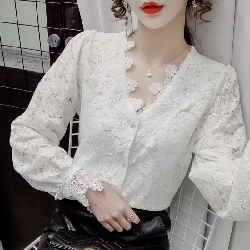 Hollow Out Blouses Shirt Women Autumn New Blusas Mujer De Moda 2021 V-neck Lace Petal Long sleeve Lace Top Women's 322J
Hollow Out Blouses Shirt Women Autumn New Blusas Mujer De Moda 2021 V-neck Lace Petal Long sleeve Lace Top Women's 322J