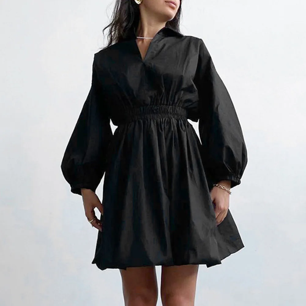 2021 Autumn Winter Western Style Fashion Solid Color V-neck Long Sleeve High Waist Women Dress Temperament Casual Simplicity
2021 Autumn Winter Western Style Fashion Solid Color V-neck Long Sleeve High Waist Women Dress Temperament Casual Simplicity