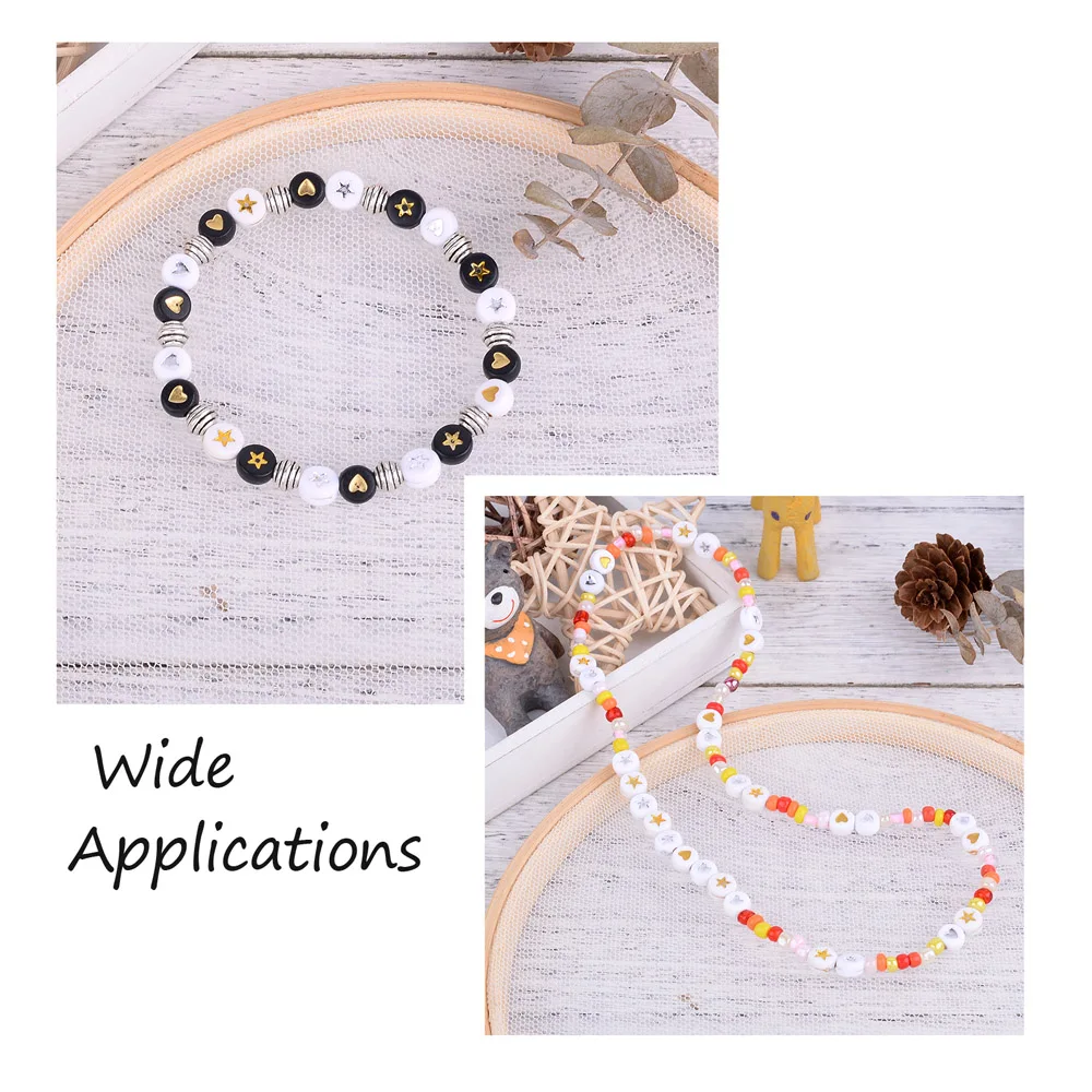 600pcs Mixed Acrylic Beads Flat Round With Heart & Star Loose Spacer Beads For Jewelry Making Handmade DIY Bracelet Necklace
600pcs Mixed Acrylic Beads Flat Round With Heart & Star Loose Spacer Beads For Jewelry Making Handmade DIY Bracelet Necklace