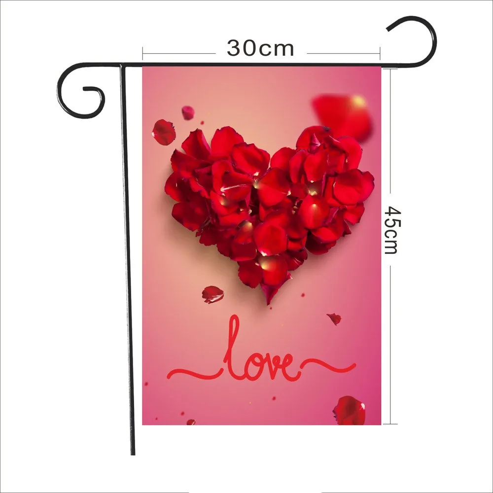 Valentine's Day Garden Flag Love Heart & Flower Car Yard Flag 30*45cm Vertical Double Sided Holiday Yard Outdoor Decoration 
Valentine's Day Garden Flag Love Heart & Flower Car Yard Flag 30*45cm Vertical Double Sided Holiday Yard Outdoor Decoration
