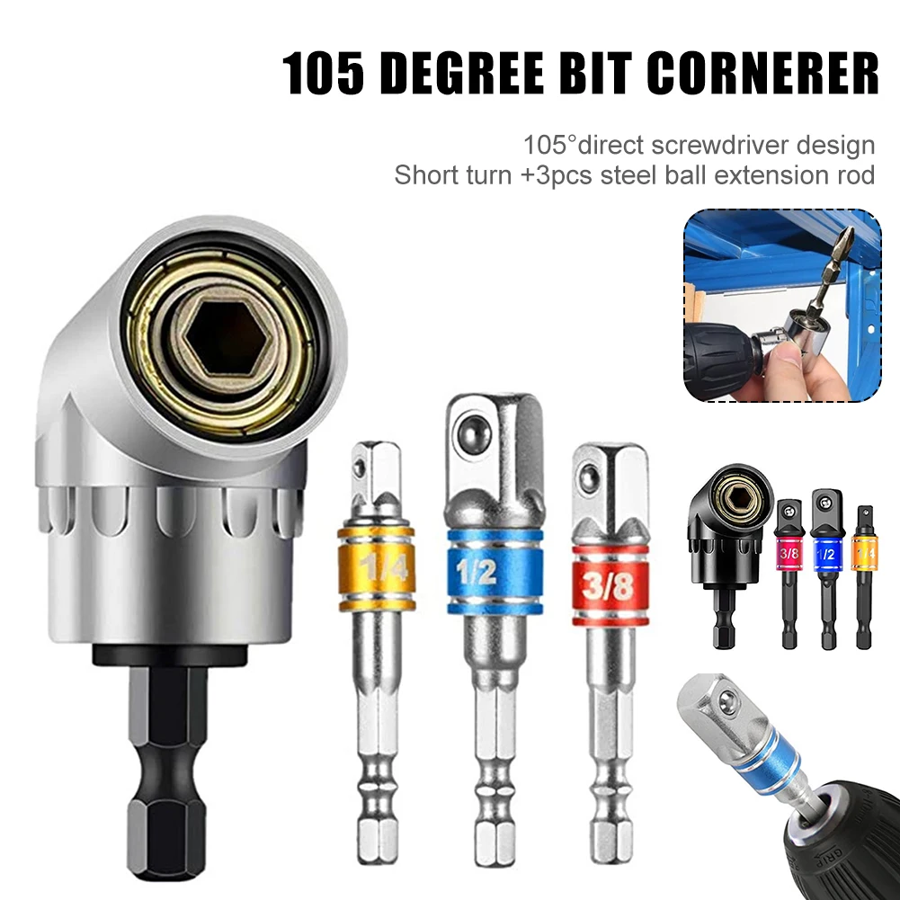 New Impact Grade Driver Socket Adapter Extension Set with 105°Right Angle Drill 1/4 3/8 1/2" Hex Shank Socket Adapter Hand Tools
New Impact Grade Driver Socket Adapter Extension Set with 105°Right Angle Drill 1/4 3/8 1/2" Hex Shank Socket Adapter Hand Tools