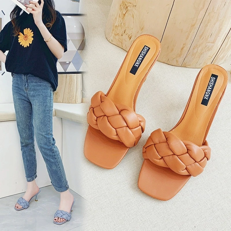 2021 Summer New Square Toe Woven Korean Style Outdoor Slippers Open Toe High Heel Slippers Women's Shoes Chaopao
2021 Summer New Square Toe Woven Korean Style Outdoor Slippers Open Toe High Heel Slippers Women's Shoes Chaopao