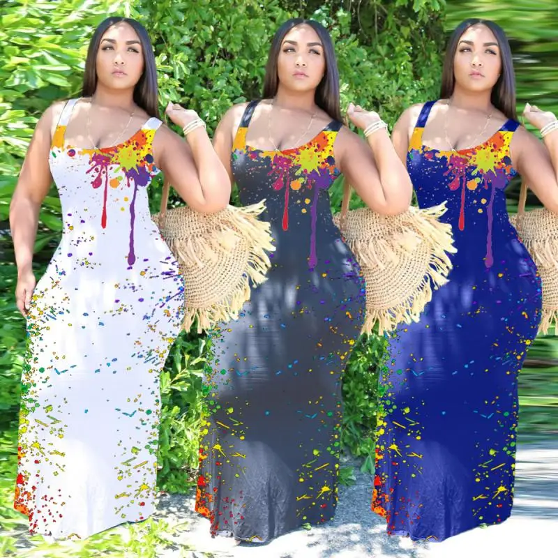 Dresses for Women 2021Tie Dye Bodycon Dress Sexy Women Sleeveless Halther Backless Beach Long Skirt Summer Printing Vestidos
Dresses for Women 2021Tie Dye Bodycon Dress Sexy Women Sleeveless Halther Backless Beach Long Skirt Summer Printing Vestidos