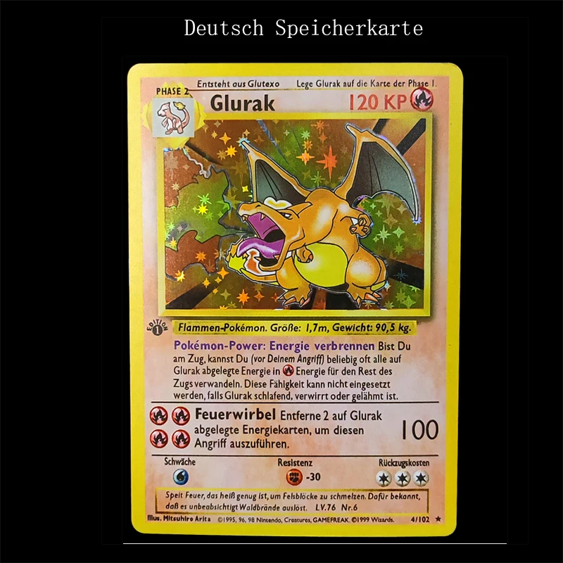 DIY pokemon Charizard Venusaur Blastoise German cartoon Figure game Favorite flash card gift Toy
DIY pokemon Charizard Venusaur Blastoise German cartoon Figure game Favorite flash card gift Toy