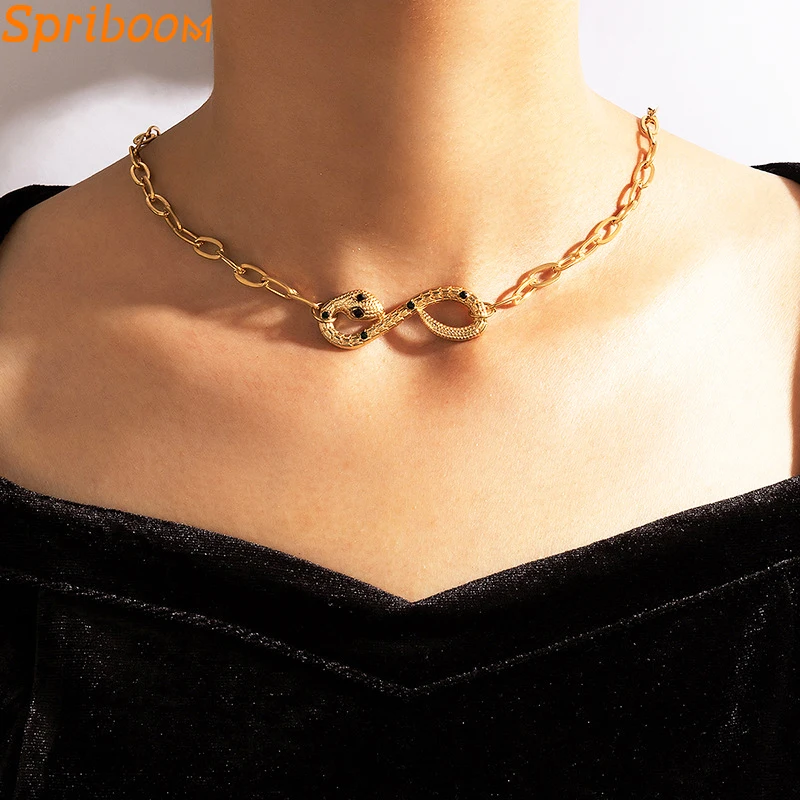 Boho Snake Choker Necklace for Women Sexy Gold Cobra Pendant Necklaces Short Collares Female Black Crystal Collier Jewelry Gifts
Boho Snake Choker Necklace for Women Sexy Gold Cobra Pendant Necklaces Short Collares Female Black Crystal Collier Jewelry Gifts