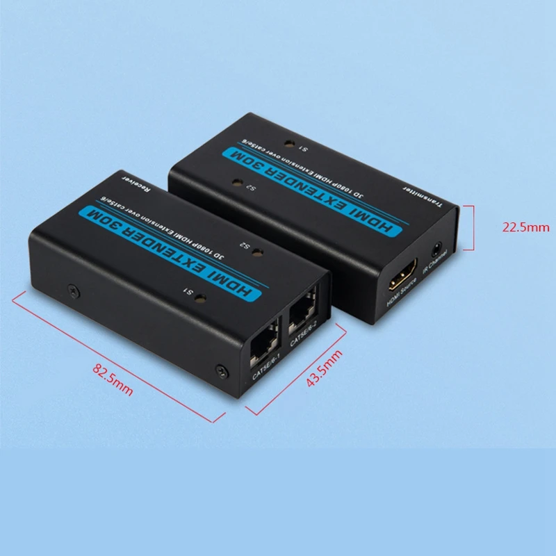 30M/98Ft HDMI Extender HDMI Network Cable Extender Dual Network Extender Support 1080P EU Plug
30M/98Ft HDMI Extender HDMI Network Cable Extender Dual Network Extender Support 1080P EU Plug