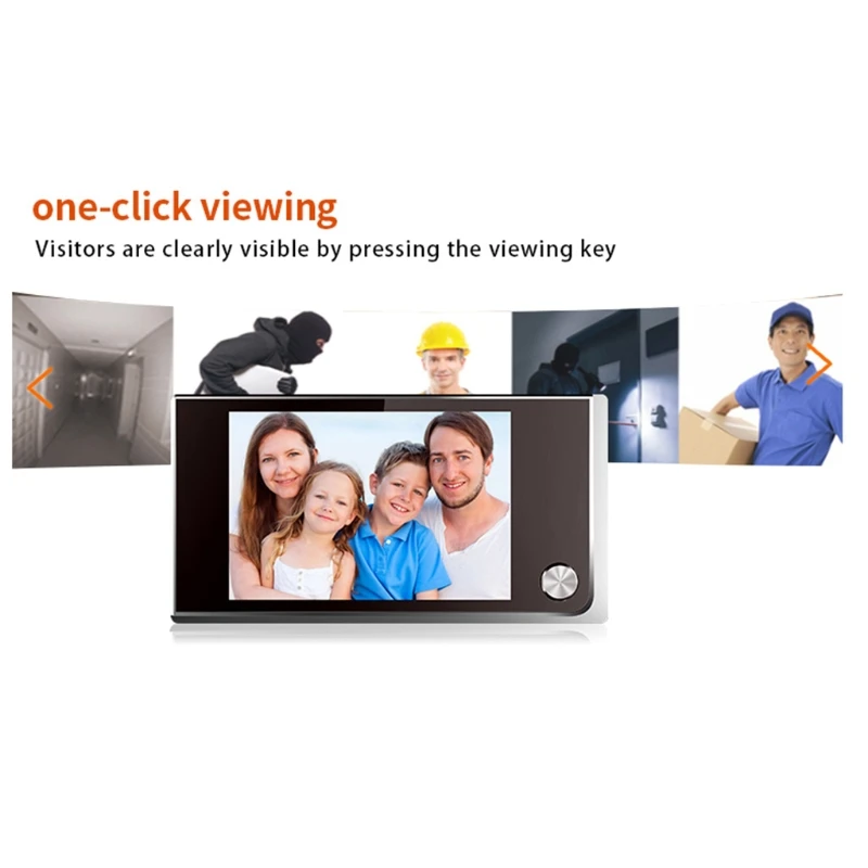 Door Peephole Viewer 3.5Inch LCD Screen 24 Hours Monitoring 120 Angle View Electronic Cat Eye Camera for Home Security
Door Peephole Viewer 3.5Inch LCD Screen 24 Hours Monitoring 120 Angle View Electronic Cat Eye Camera for Home Security