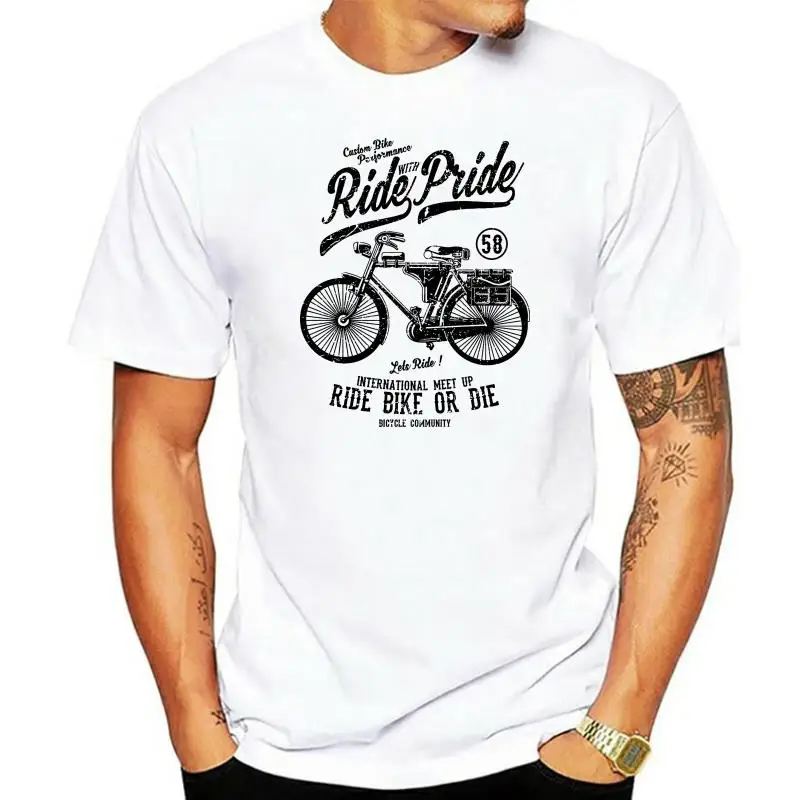 

2019 New Fashion Men Tee Shirt Ride With Pride 58, Cycle, Biker, Pushbike Adult Unisex & Female T-Shirt