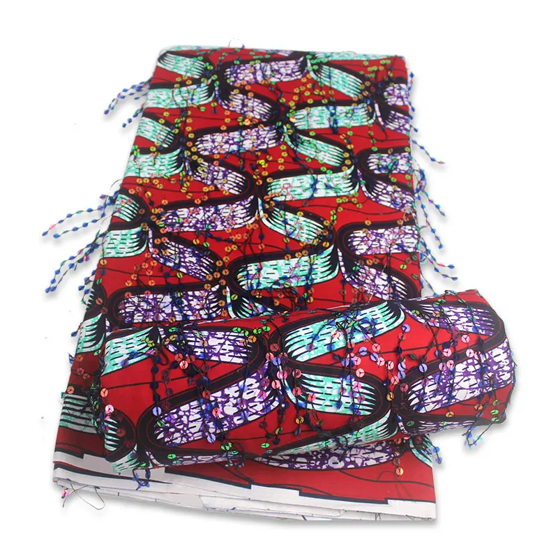 2021 Latest African Cotton Real Wax Ankara Batik Fabric Nigerian Print Material For Wedding Dress Tissue With Sequins SWS2
2021 Latest African Cotton Real Wax Ankara Batik Fabric Nigerian Print Material For Wedding Dress Tissue With Sequins SWS2