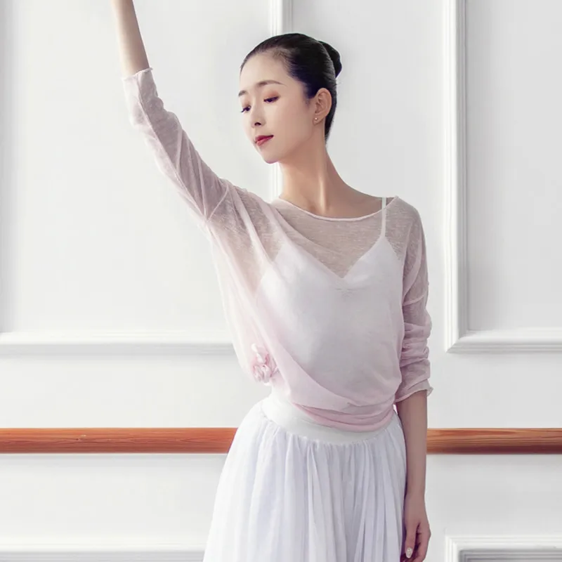 2021 NEW women Mesh Long Sleeve Gymnastics leotard Sweater Dance Dress Gauze Adult Female Ballet Base Training Clothes Shirt
2021 NEW women Mesh Long Sleeve Gymnastics leotard Sweater Dance Dress Gauze Adult Female Ballet Base Training Clothes Shirt