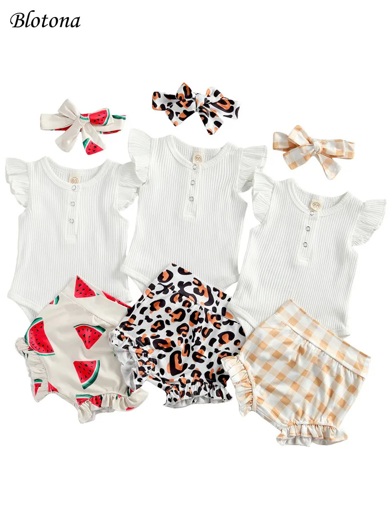Blotona Newborn Baby Clothing Set, Solid Color Ribbed Romper and Print Shorts and Headwear 3Pcs Suit for Birthday Party 0-18M
Blotona Newborn Baby Clothing Set, Solid Color Ribbed Romper and Print Shorts and Headwear 3Pcs Suit for Birthday Party 0-18M