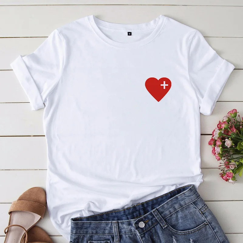 Ladies Shirt Short Sleeve T-shirts Casual Harajuku Graphic Tshirt Top 2021 Women's T Shirt Summer Fashion Heart Print Tee Tops
Ladies Shirt Short Sleeve T-shirts Casual Harajuku Graphic Tshirt Top 2021 Women's T Shirt Summer Fashion Heart Print Tee Tops