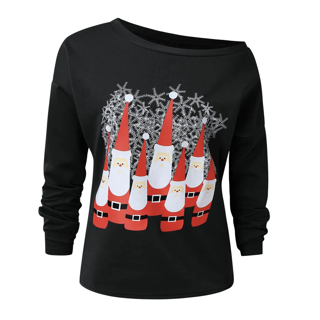 Meihuida Fashion Ladies Casual Long Sleeve Off Shoulder Santa Printed Sweatshirts Pullovers Soft Cotton Tops
Meihuida Fashion Ladies Casual Long Sleeve Off Shoulder Santa Printed Sweatshirts Pullovers Soft Cotton Tops