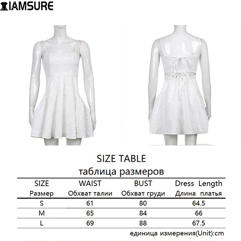 IAMSURE Vintage Bandage Backless A-Line Dress French Style Tie Back Sleeveless Spaghetti Straps White Mini Dresses Women 2021
IAMSURE Vintage Bandage Backless A-Line Dress French Style Tie Back Sleeveless Spaghetti Straps White Mini Dresses Women 2021