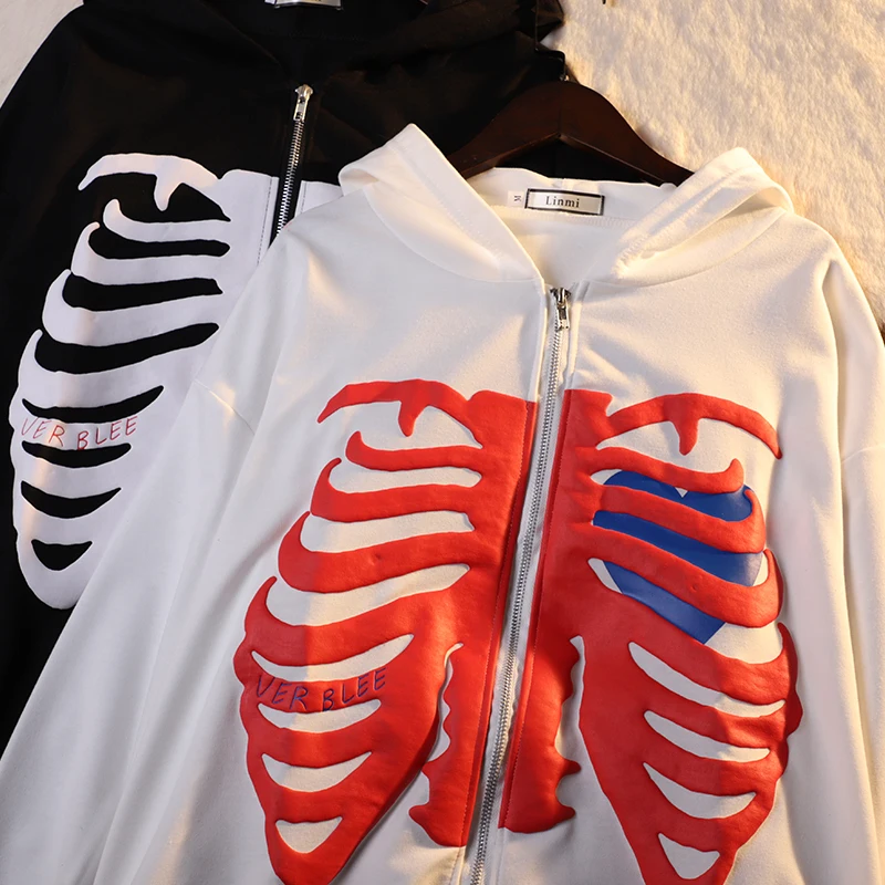 Y2K Harajuku Skeleton Zip Up Hoodie Goth Grunge Mens Korean Style Loose Long Sleeve Sweatshirt Men Retro Oversized Hooded Jacket
Y2K Harajuku Skeleton Zip Up Hoodie Goth Grunge Mens Korean Style Loose Long Sleeve Sweatshirt Men Retro Oversized Hooded Jacket