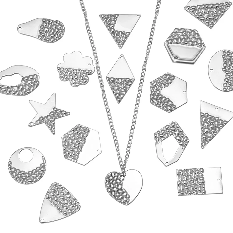 10pcs/Lot Stainless Steel Irregular Heart Star Shape Charms Pendants For Earrings DIY Jewelry Making Findings Accessories 
10pcs/Lot Stainless Steel Irregular Heart Star Shape Charms Pendants For Earrings DIY Jewelry Making Findings Accessories