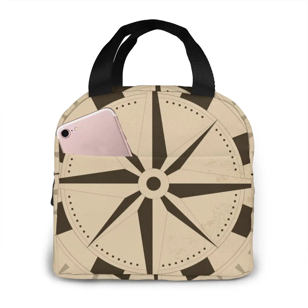 Compass Design With Brown Background Cooler Bag Portable Zipper Thermal Lunch Bag Convenient Lunch Box Tote Food Bag
Compass Design With Brown Background Cooler Bag Portable Zipper Thermal Lunch Bag Convenient Lunch Box Tote Food Bag
