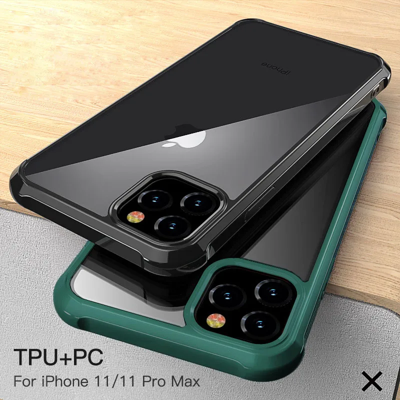 Модный прозрачный акриловый чехол для Apple iPhone 11 Pro XS XR противоударный Прозрачный 7