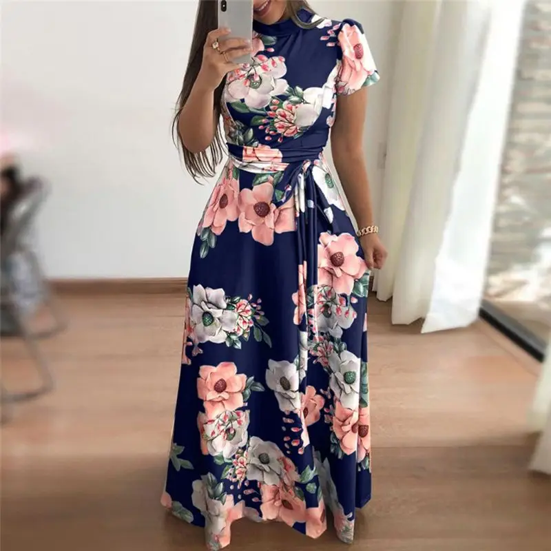 Womens Summer Plus Size Stand Collar Party Maxi Long Dress Short Sleeves Boho Floral Printed Belted High Waist Mock Neck Beach
Womens Summer Plus Size Stand Collar Party Maxi Long Dress Short Sleeves Boho Floral Printed Belted High Waist Mock Neck Beach
