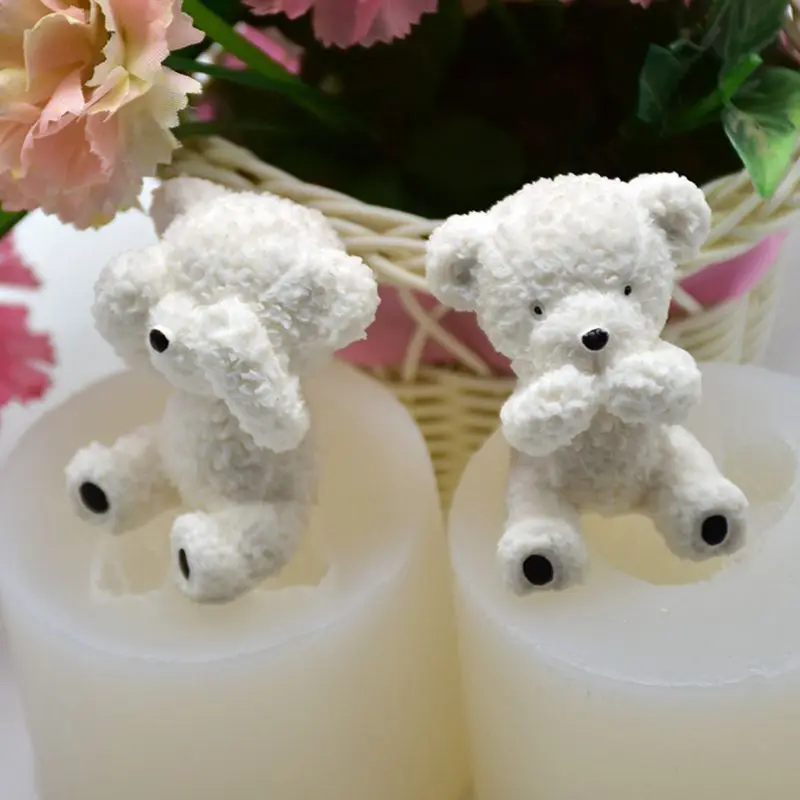 

Cute 3D Bear Silicone Soap Mold Fondant Cake Decorating Tools Sugarcraft Chocolate Baking Gum Paste Candle Mould