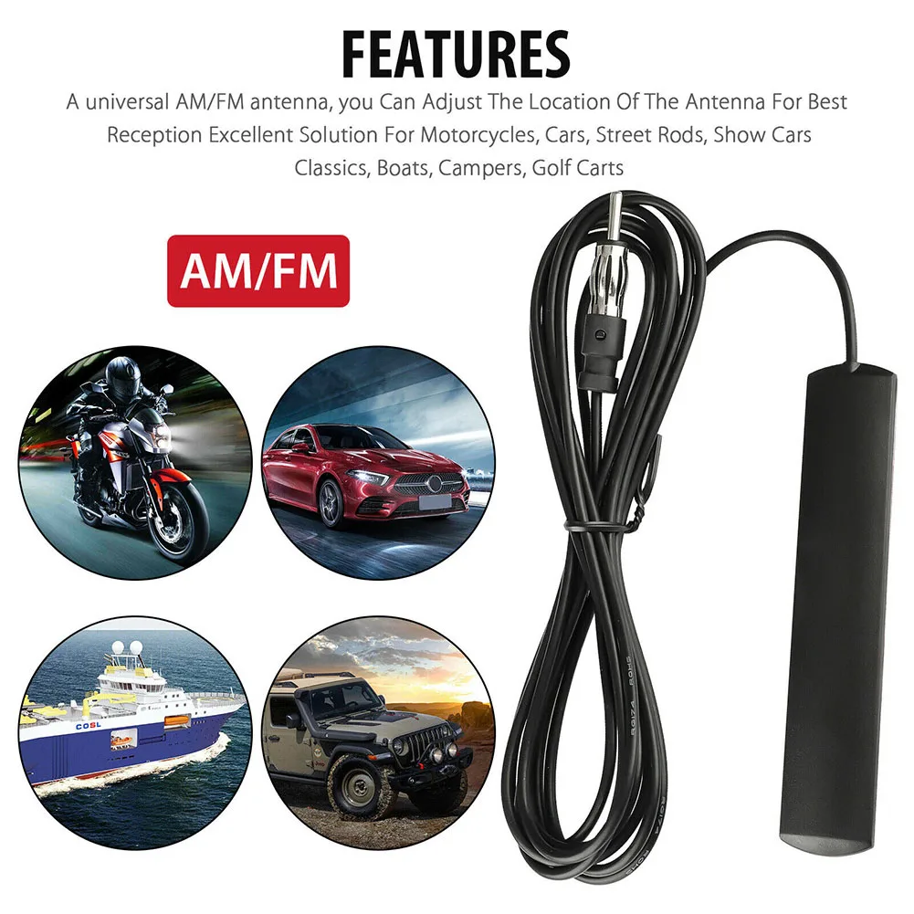 New Car Radio Stereo Hidden Antenna FM AM Signal Amplifier Amp With 3-meter Cable Adhesive For Car Truck Motorcycle Marine Boat
New Car Radio Stereo Hidden Antenna FM AM Signal Amplifier Amp With 3-meter Cable Adhesive For Car Truck Motorcycle Marine Boat