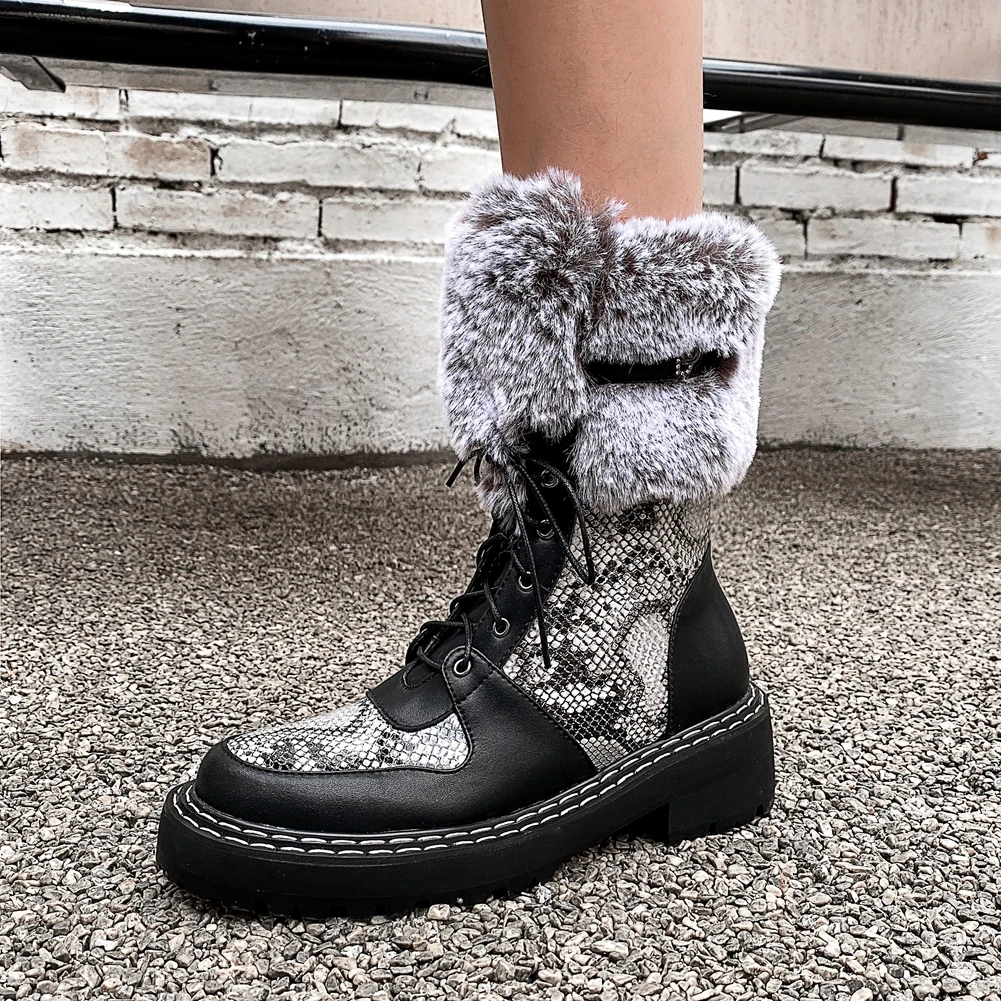 Sarairis 2020 Hot Sale Snake Print Fashion Boots Woman Shoes Platform Chunky Heels Add Fur Top Quality Office Boots Ladies
Sarairis 2020 Hot Sale Snake Print Fashion Boots Woman Shoes Platform Chunky Heels Add Fur Top Quality Office Boots Ladies