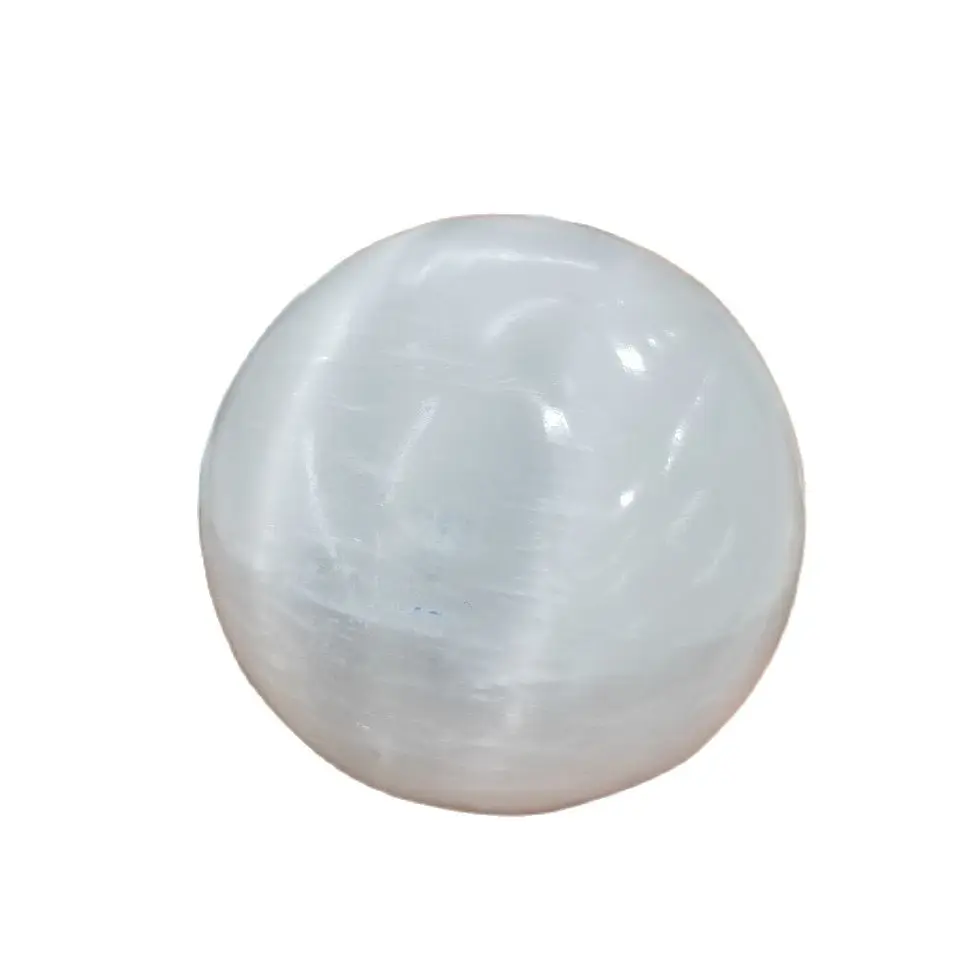 

Натуральный белый селенит опал полированный Кристальный Сферический драгоценный камень Исцеление оригинальный гипса каменный массажер