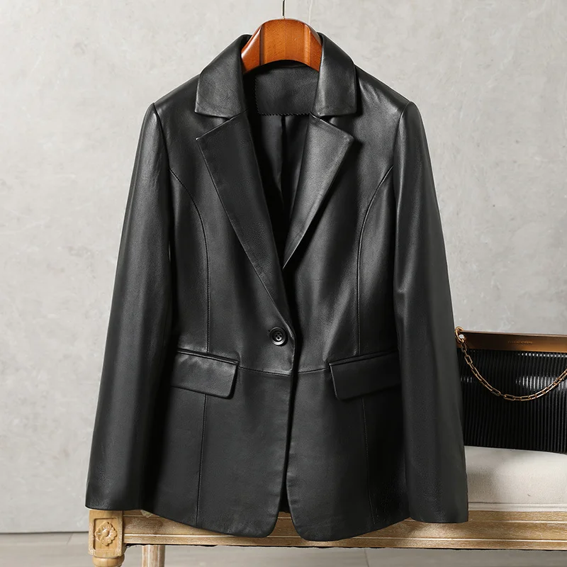 SHZQ Leather Women's Spring and Autumn 2021 New Little Sheep Leather Jacket Slim and Versatile Suit Coat
SHZQ Leather Women's Spring and Autumn 2021 New Little Sheep Leather Jacket Slim and Versatile Suit Coat