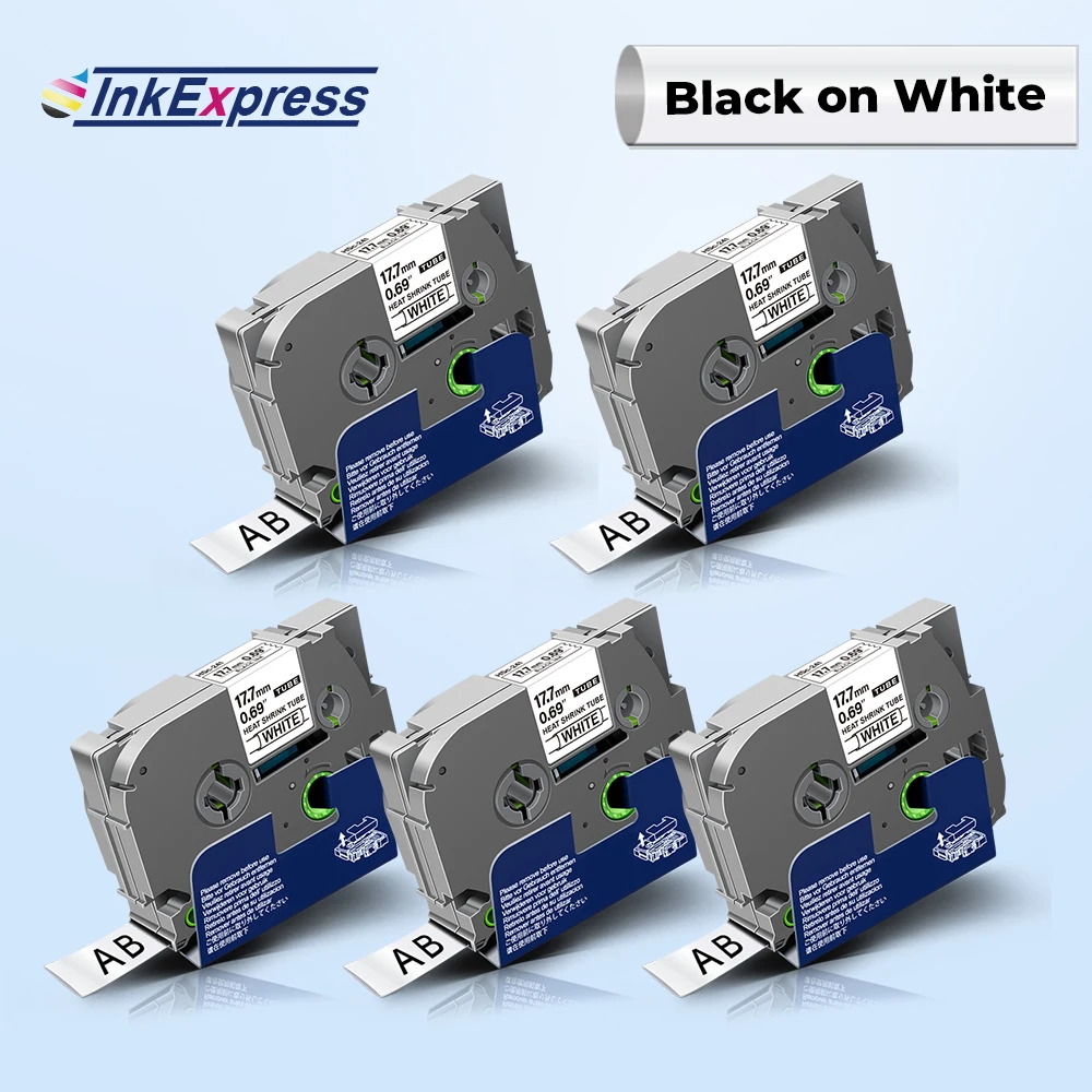 5PK 18mm Tape Hs 241 For Brother Heat Shrink Tube Label Tape Black on White 241 For Brother PT Label Printer Wire Cable Tape
5PK 18mm Tape Hs 241 For Brother Heat Shrink Tube Label Tape Black on White 241 For Brother PT Label Printer Wire Cable Tape
