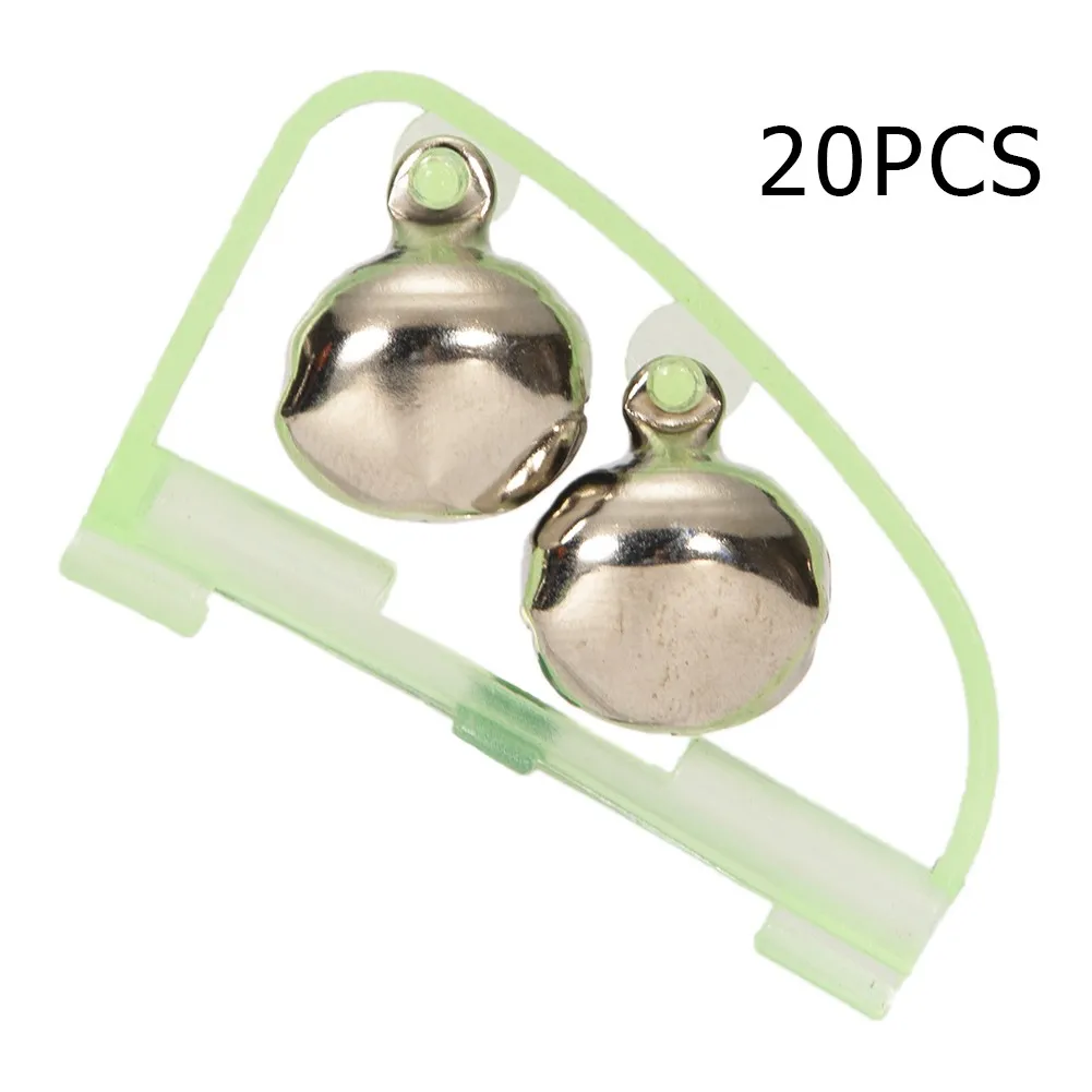20pcs Fishing Bite Alarm Luminous Light Fishing Rod Tip Clip Twin Bells On Night Fluorescent Rod Pole Alert Ring Glow Tackle
20pcs Fishing Bite Alarm Luminous Light Fishing Rod Tip Clip Twin Bells On Night Fluorescent Rod Pole Alert Ring Glow Tackle