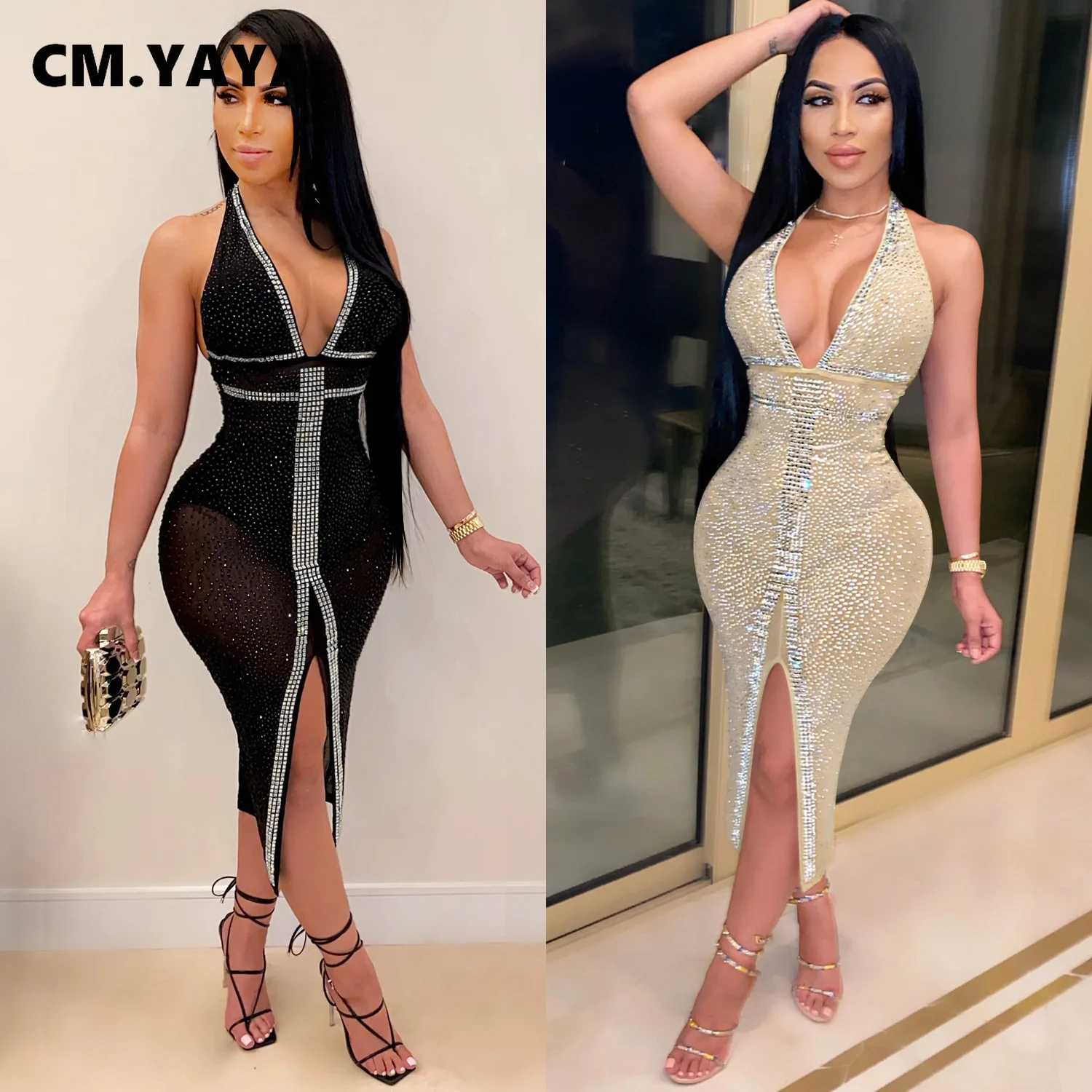 CM.YAYA Autumn Winter Women Dress Sexy Streetwear Strap Sleeveless Strapless Sequined Bandage Bodycon Night Club Dresses
CM.YAYA Autumn Winter Women Dress Sexy Streetwear Strap Sleeveless Strapless Sequined Bandage Bodycon Night Club Dresses