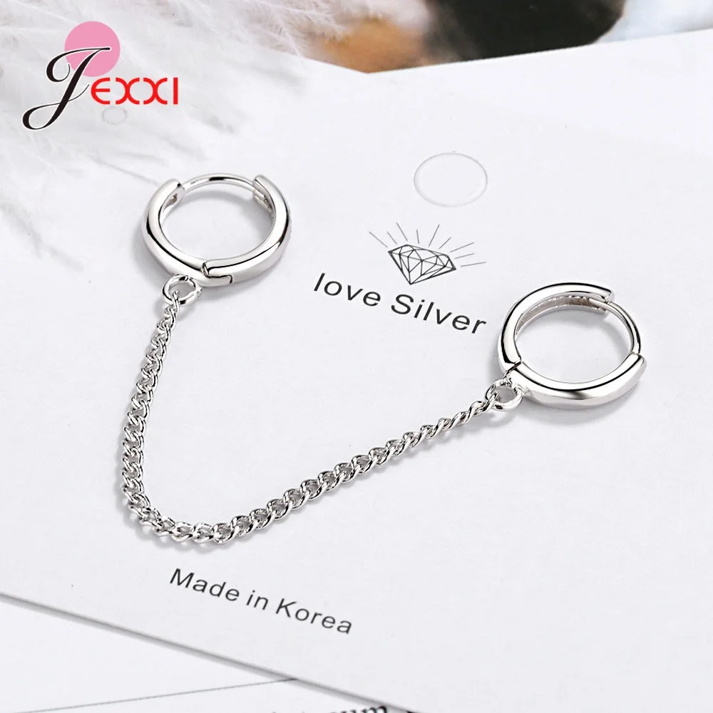 Wild Europe America Style Ear Accessories Double Piercing 925 Sterling Silver Dangle Chain Earrings For Women/Men Punk Jewelry
Wild Europe America Style Ear Accessories Double Piercing 925 Sterling Silver Dangle Chain Earrings For Women/Men Punk Jewelry
