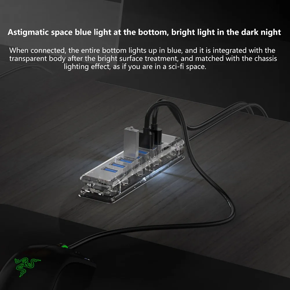 Seven-in-ONE Clear USB3.0 Hub, One Drag Seven Extender, 7-Port USB Splitter USB3.0 5Gbps Transmission Computer Accessories
Seven-in-ONE Clear USB3.0 Hub, One Drag Seven Extender, 7-Port USB Splitter USB3.0 5Gbps Transmission Computer Accessories