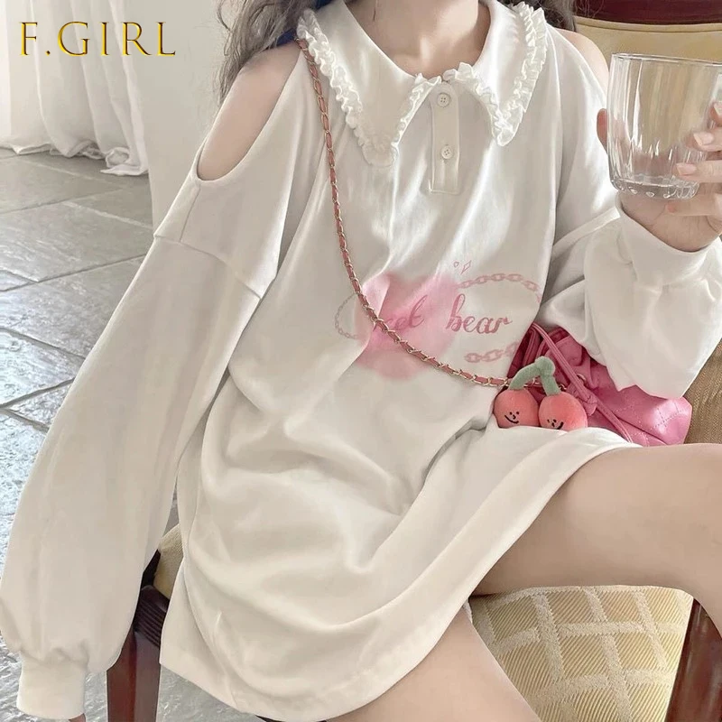 Autumn Kawaii White Hoodies Women Japanese Heart Print Off-shoulder Long Sleeve Soft Girl Sweatshirt Korean Fashion Top
Autumn Kawaii White Hoodies Women Japanese Heart Print Off-shoulder Long Sleeve Soft Girl Sweatshirt Korean Fashion Top