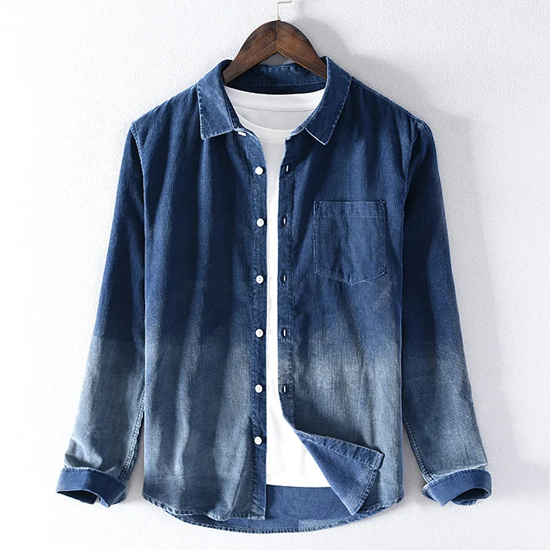 New arrival gradient corduroy long sleeve shirts men brand autumn shirt for men casual fashion blue shirts male camisas de marca
New arrival gradient corduroy long sleeve shirts men brand autumn shirt for men casual fashion blue shirts male camisas de marca