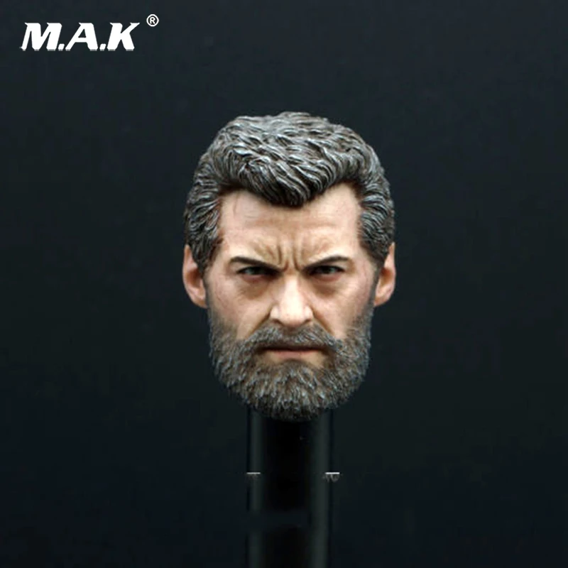 

1/6 Male Old Logan Hugh Jackman Head Sculpt Sculpt Carving PVC Beard Head Model Fit 12'' Action Figure Soldier Body