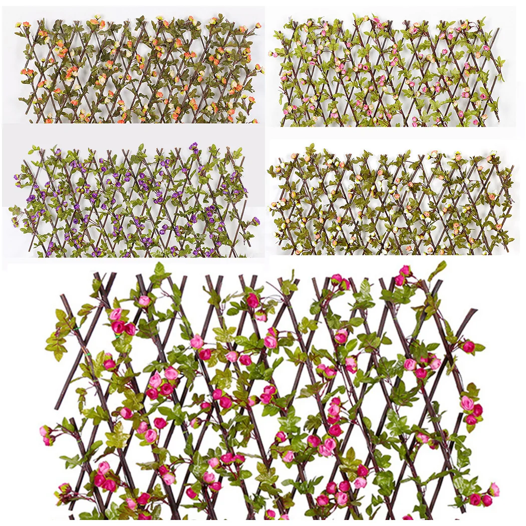 Artificial Rose Flower Garden Privacy Fence Wall Leaf Wood Telescopic Expanding Trellis Vine Climbing Frame Gardening Home Decor
Artificial Rose Flower Garden Privacy Fence Wall Leaf Wood Telescopic Expanding Trellis Vine Climbing Frame Gardening Home Decor