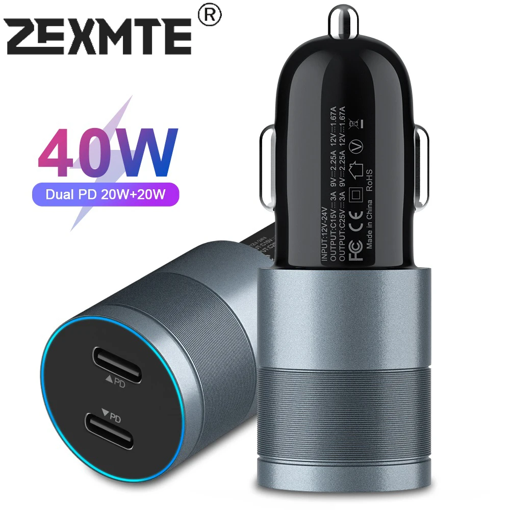 Zexmte 40W PD USB Car Charger Quick Charge Fast Charging 2 Ports Fast Charging for iPhone 13 Pro Samsung Xiaomi Huawei Accesries
Zexmte 40W PD USB Car Charger Quick Charge Fast Charging 2 Ports Fast Charging for iPhone 13 Pro Samsung Xiaomi Huawei Accesries